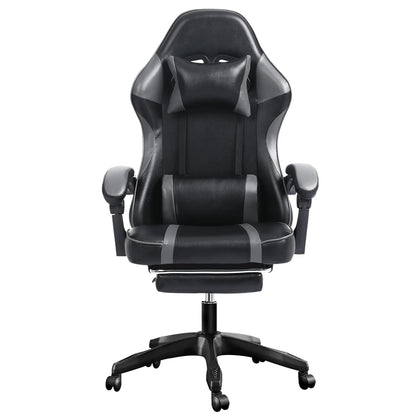 Ergonomic Gaming Chair with Footrest, High-Back Video Game Chair Computer Chair, Office Chair with Headrest and Lumbar, PU Leath