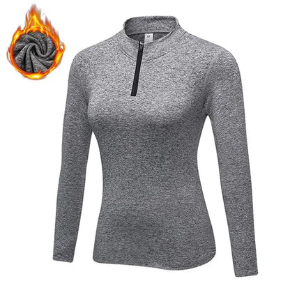 Women's Long Sleeves Zipper Yoga Shirt