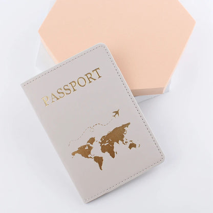 Lover Couple Passport Cover Hot Stamping Simple Plane Women Men Travel Wedding Passport Covers Holder Fashion Wedding Gift