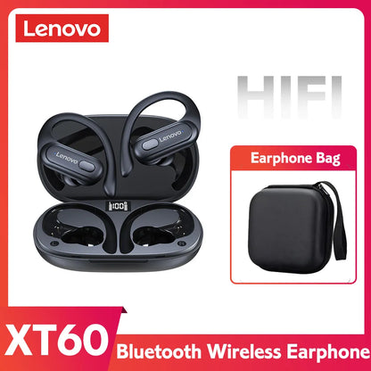 Lenovo ERAZER XT60 Sports Wireless Headphones Bluetooth Earphones HiFi Earbuds Noise Reduction Headset with Mic Earhook