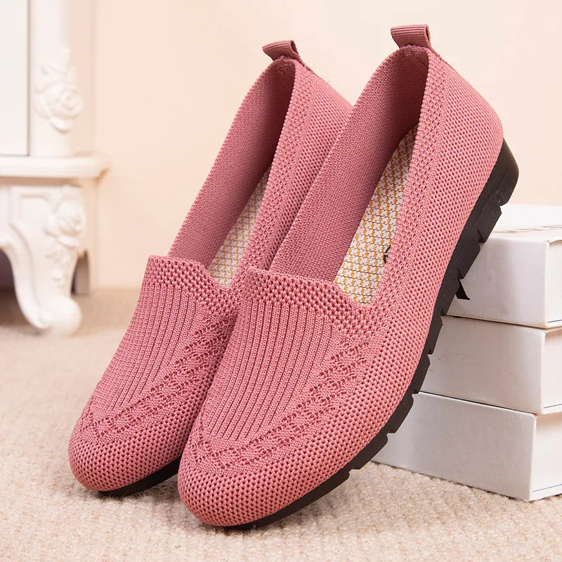 Women's Casual Shoes Summer Mesh Breathable Flat Shoes Ladies Comfort Light Sneaker Socks Women Slip on Loafers Zapatillas Muje