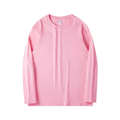 Bornladies Women's Spring Autumn 100% Cotton T-shirt Bottoming Basic Fashionable Solid Lady Long Sleeve Loose Tops Shirts