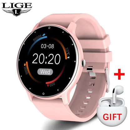 LIGE New Men Smart Watch Real-time Activity Tracker Heart Rate Monitor Sports Women Smart Watch Men Clock For Android IOS