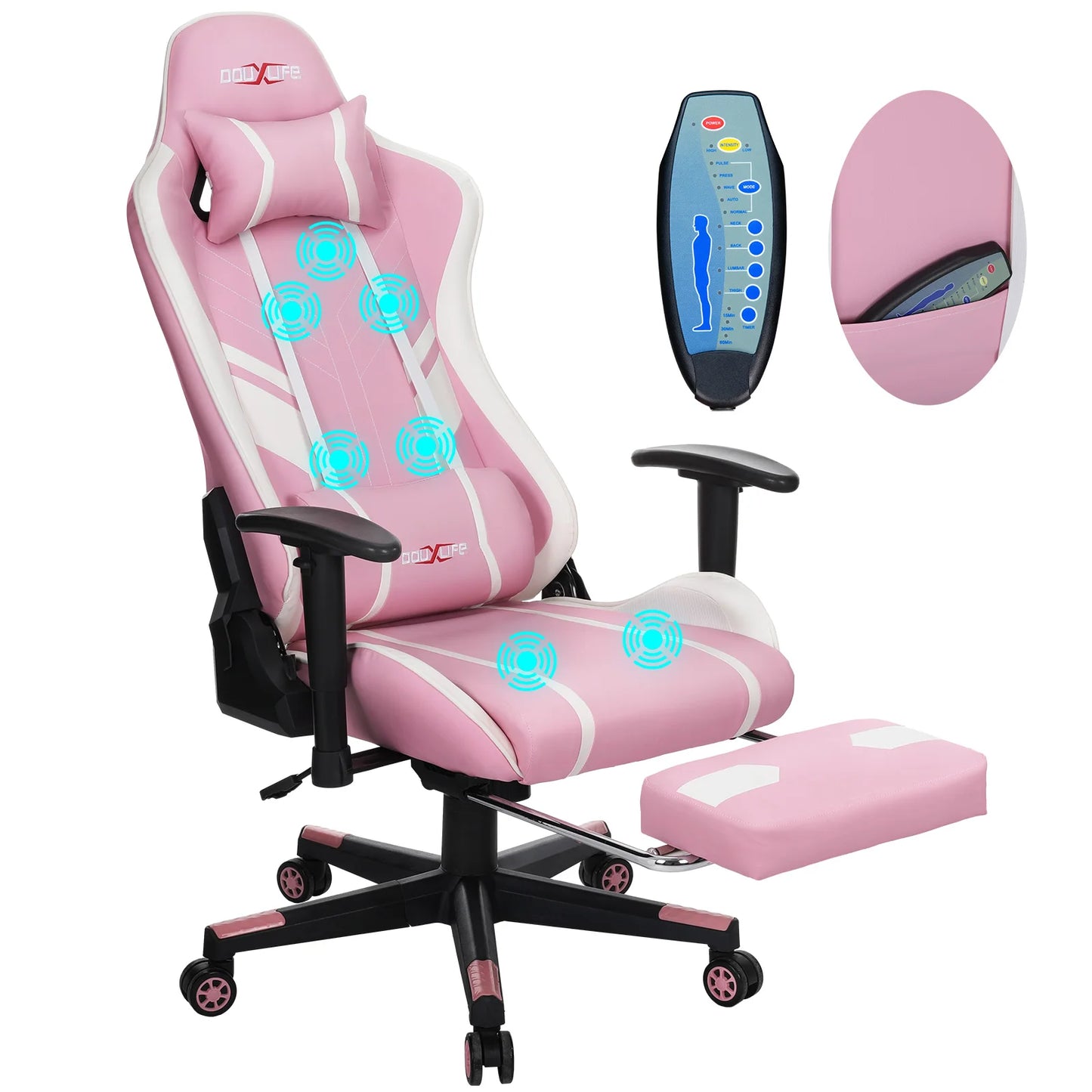 GC-RC03 Gaming Chair Massage Ergonomic High Back Design Lumbar Relax New Customized PU Massage Computer Office Chairs