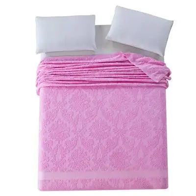 Summer Blankets For Beds 100% Cotton Solid Color Towel Blanket Twin Full Queen Size Bedspread Thread Blanket On The Bed