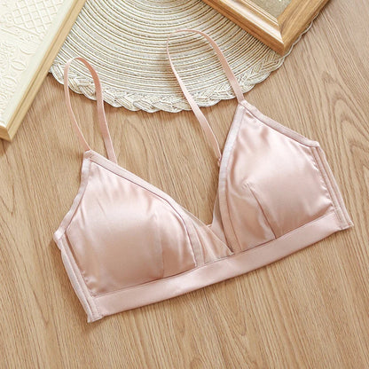 LOPNT 93% Natural Silk Female Bra Smooth Top Women Cozy Cloth Women's Underwear Dignified Temperament Bralette Womenswear