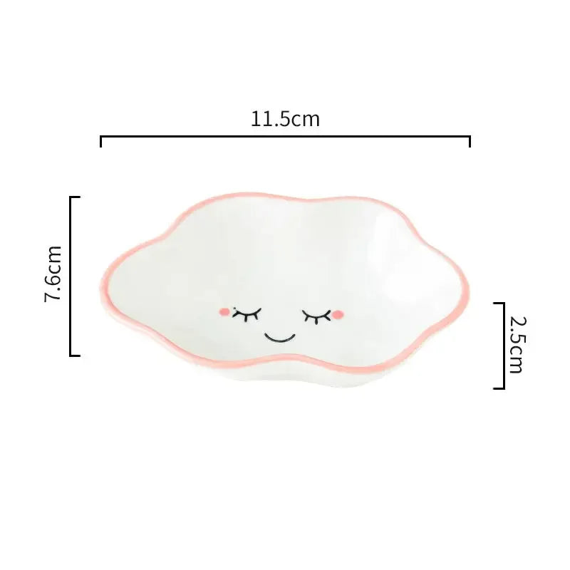 Ceramic Cute Clouds Dipping Sauce Dish Hot Pot Seasoning Dishes Salad Bowl Tableware Kitchen Soy Vinegar Snake Dessert Plate