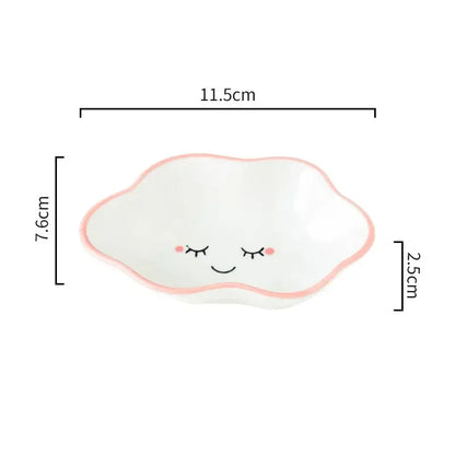 Ceramic Cute Clouds Dipping Sauce Dish Hot Pot Seasoning Dishes Salad Bowl Tableware Kitchen Soy Vinegar Snake Dessert Plate