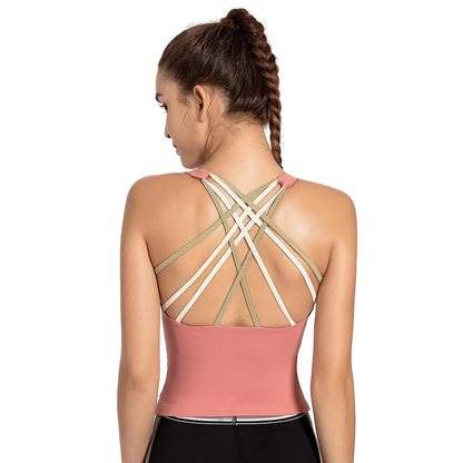 Women Yoga Back Strap Top