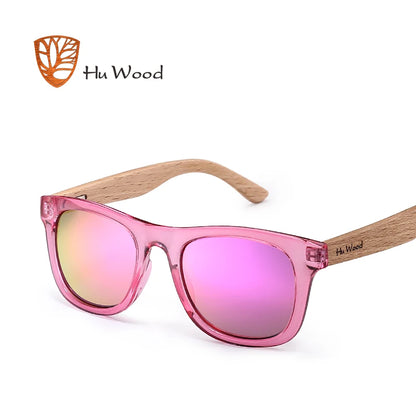 HU WOOD Brand Design Kids Children Sunglasses Multi-color Frame Wooden Sun Glasses For Child Boys Girls Sunglasses Baby GR1001