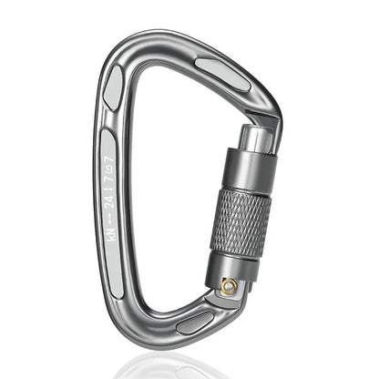 24KN Auto Lock Climbing Carabiner D Shape Outdoor Mountaineering Caving Rock Climbing Buckle Security Safety Master Screw Hook