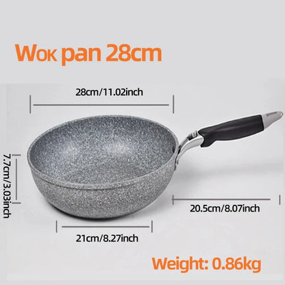 Non-Stick Pan Frying Pan Wok Pan 28cm Home Steak Skillet Pancake Fried Induction Cooker Gas Stove Special Saucepan Nonstick Pan