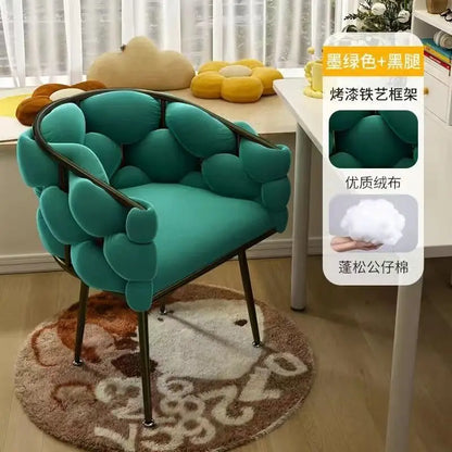 Nordic Vanity Chair Girls Comfortable Bedroom Living Room Make Up Manicure Chairs Computer Chair Home Office Seat Adult