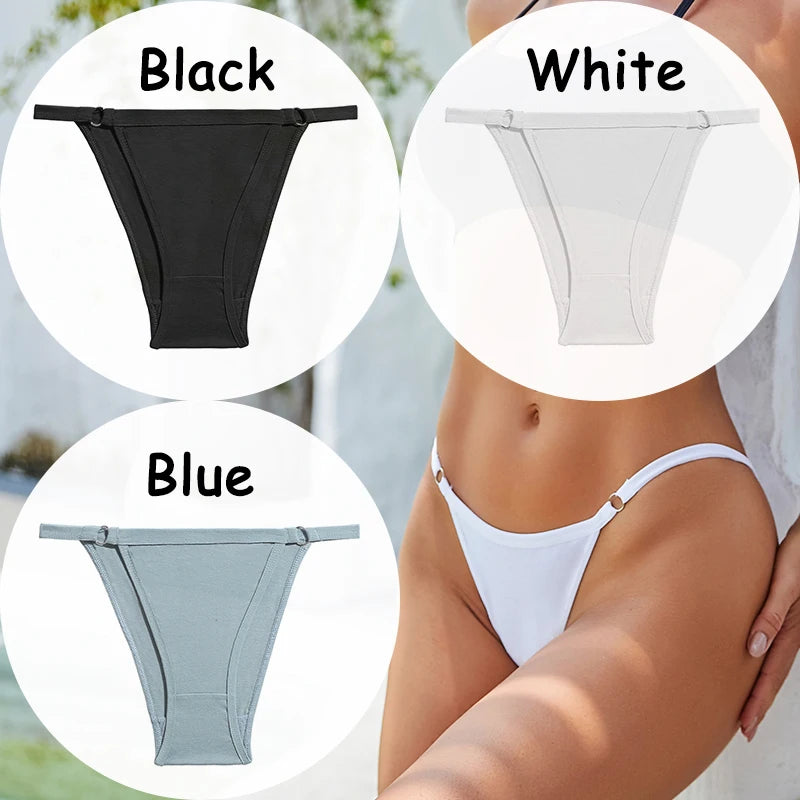 3PCS/Set Cotton Panties Women's Underwear Soft Sexy Lingerie Low-Waist Female Briefs Solid Color Pantys Girl Intimate Underpants