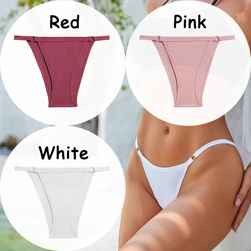 3PCS/Set Cotton Panties Women's Underwear Soft Sexy Lingerie Low-Waist Female Briefs Solid Color Pantys Girl Intimate Underpants