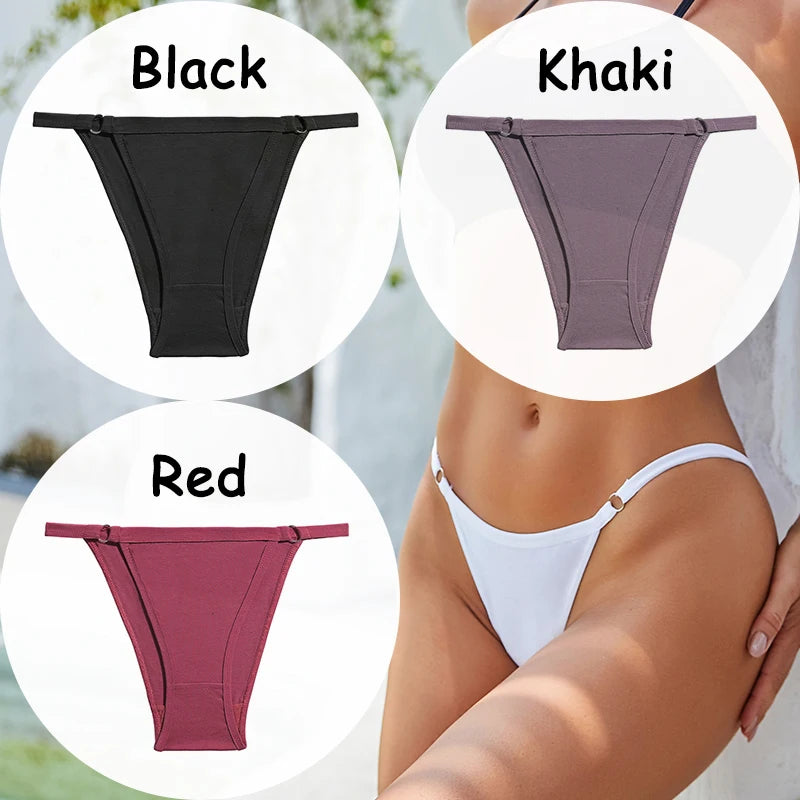 3PCS/Set Cotton Panties Women's Underwear Soft Sexy Lingerie Low-Waist Female Briefs Solid Color Pantys Girl Intimate Underpants