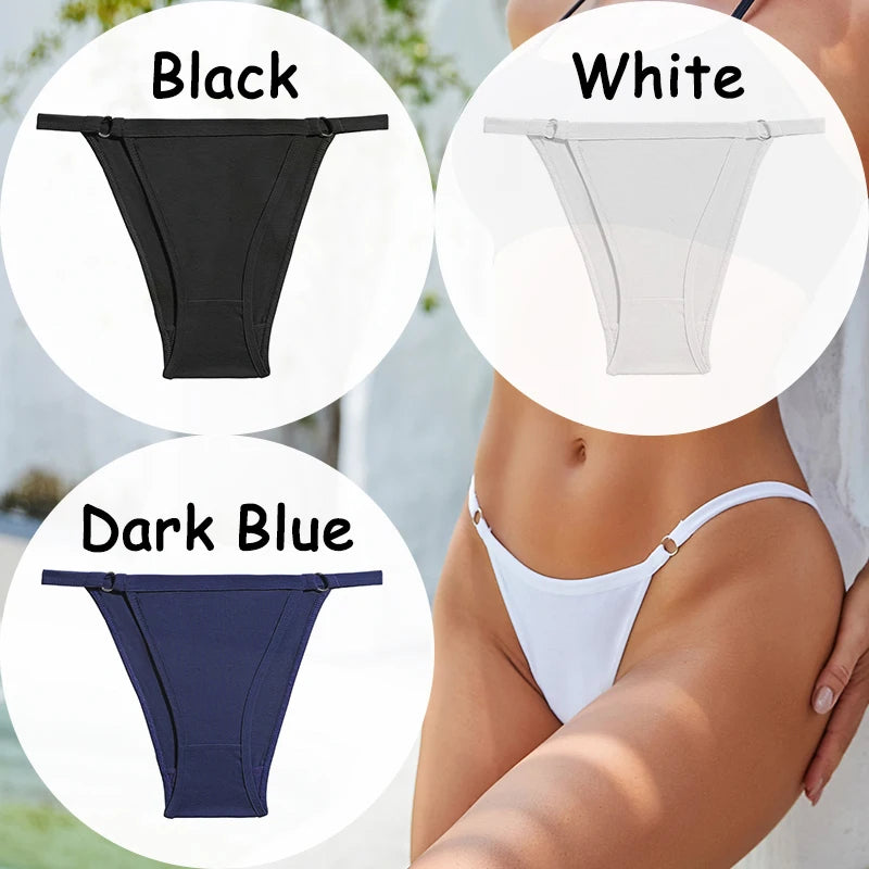 3PCS/Set Cotton Panties Women's Underwear Soft Sexy Lingerie Low-Waist Female Briefs Solid Color Pantys Girl Intimate Underpants