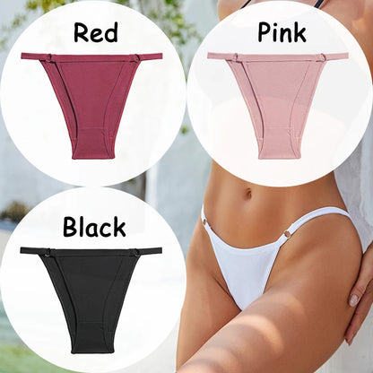 3PCS/Set Cotton Panties Women's Underwear Soft Sexy Lingerie Low-Waist Female Briefs Solid Color Pantys Girl Intimate Underpants