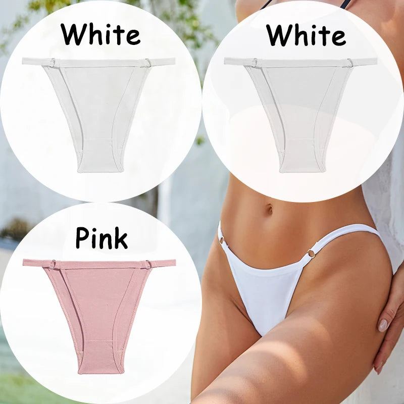 3PCS/Set Cotton Panties Women's Underwear Soft Sexy Lingerie Low-Waist Female Briefs Solid Color Pantys Girl Intimate Underpants