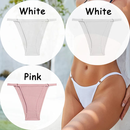 3PCS/Set Cotton Panties Women's Underwear Soft Sexy Lingerie Low-Waist Female Briefs Solid Color Pantys Girl Intimate Underpants