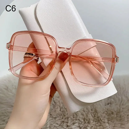 Square Sunglasses Woman Retro Vintage Gradient Sun Glasses Female Clear Lens Black White Oculos De Sol Glasses Women