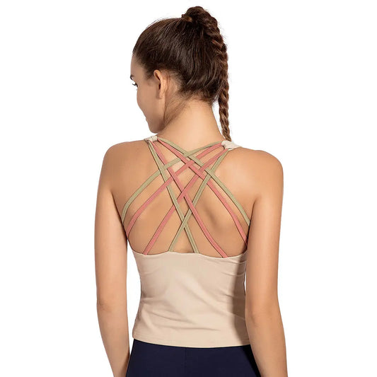 Women Yoga Back Strap Top