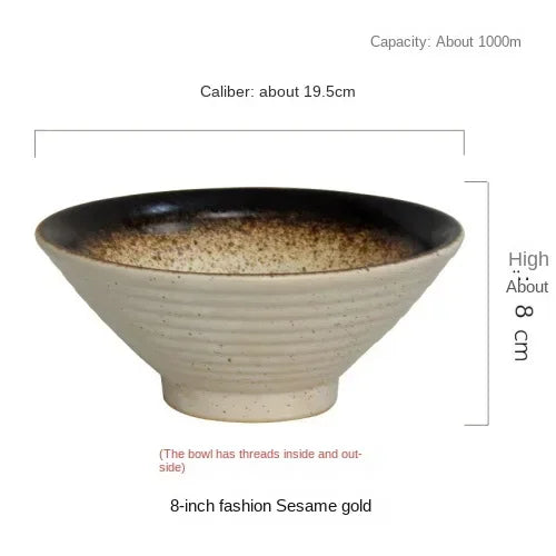 Japanese ceramic household ramen bowl soup bowl creative tableware commercial ceramic tableware