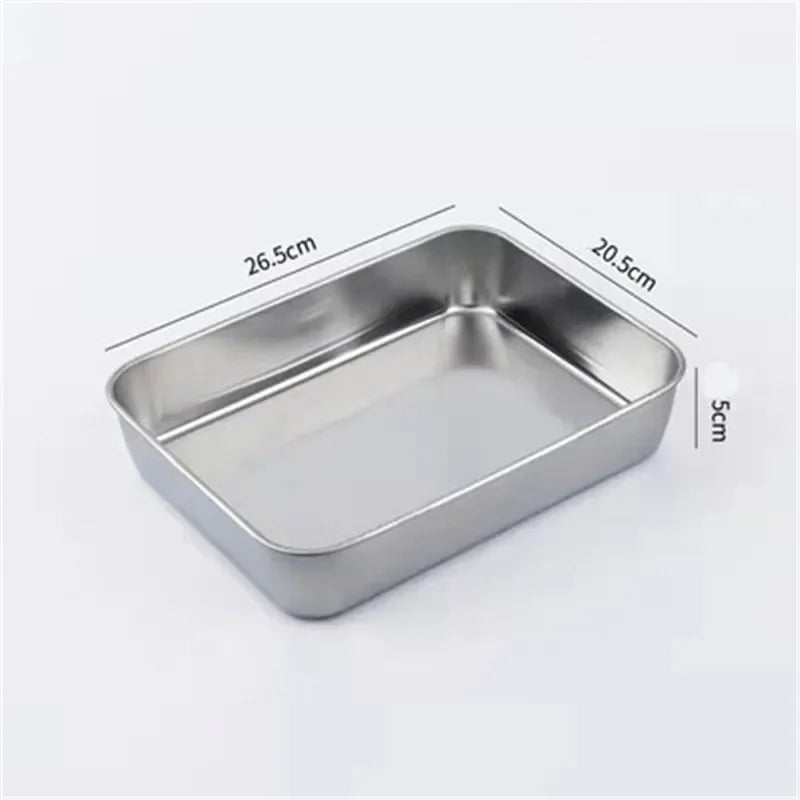 304 Stainless Steel Baking Tray Plate Bbq Tray With Removable Cooling Rack Set Baking cake Pan Sheet Non Toxic Oven Dishwasher