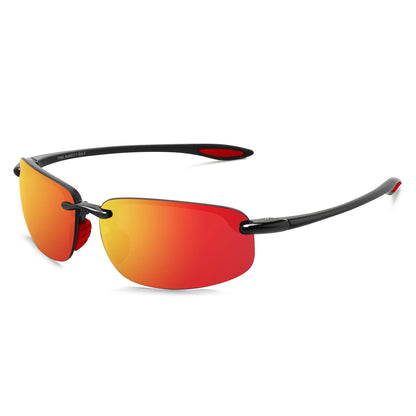 JULI Sports Sunglasses for Men Women TR90 Rimless Frame UV400 Protection for Running Fishing Baseball Driving 8001