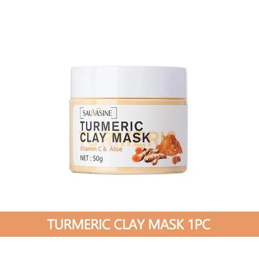 Turmeric Vitamin C Face Mask Acne Dark Spots Removal Exfoliating Oil Control Deep Cleansing Clay Mask Glowing Skin Care Product