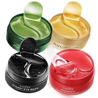 Eye patches Hyaluron Acid & Gold & Seaweed & Black Pearl Hydrating Moisturizing Crystal Collagen Gel Eye Mask 240pcs=120pairs