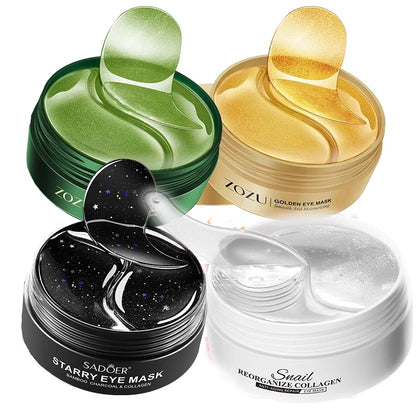 Eye patches Hyaluron Acid & Gold & Seaweed & Black Pearl Hydrating Moisturizing Crystal Collagen Gel Eye Mask 240pcs=120pairs