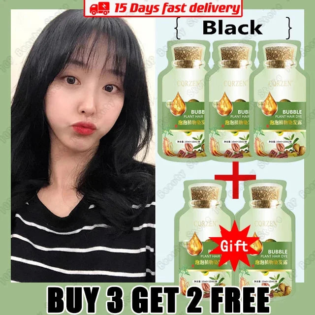 Pure Natural Herbal Hair Dye Shampoo 5 Minutes Change Hair Color Non-irritating Repair Gray White Fashion Hair Care Women Men