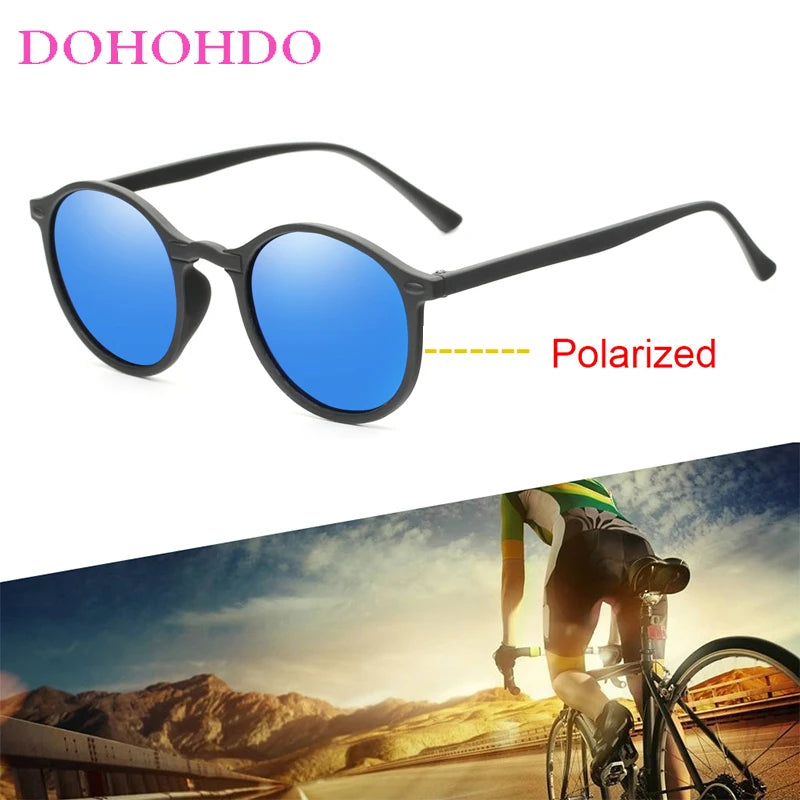 DOHOHDO New Women Round Polarized Sunglasses Retro Vintage Driving Steampunk Eyewear Male Small Sun Glasses Gafas Ciclismo UV400