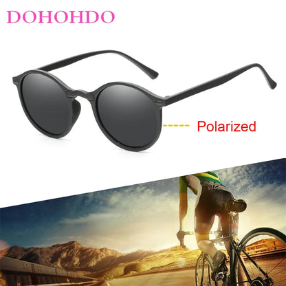 DOHOHDO New Women Round Polarized Sunglasses Retro Vintage Driving Steampunk Eyewear Male Small Sun Glasses Gafas Ciclismo UV400