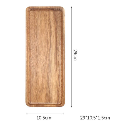 Wooden Serving Tray Solid Wood Pallet Oval/Rectangle Plate Food Dessert Fruit Coffee Tea Cup Dishes Platters Kitchen Accessories