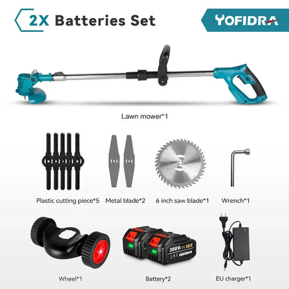 1500W 7 Inch Cordless Electric Lawn Mower Length Adjustable Handheld Rechargeable Garden Pruning Tools For Makita 18V Battery