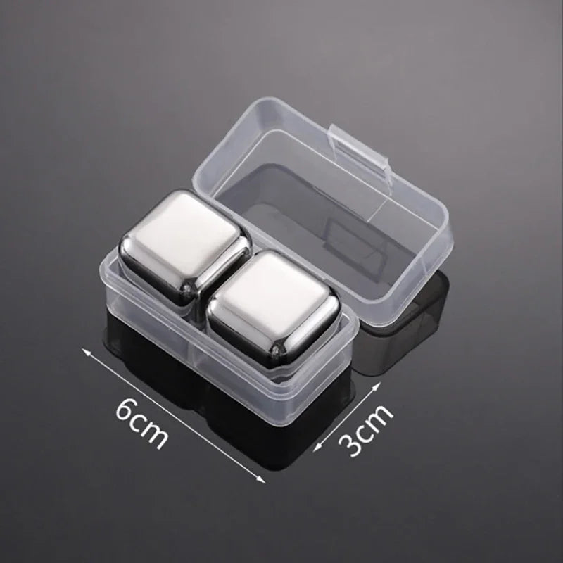 Reusable Whiskey Stones Stainless Steel Ice Cubes Quick-Freeze Wine Cooler Food Grade Metal Pellets Beer Cooler Bar Accessories