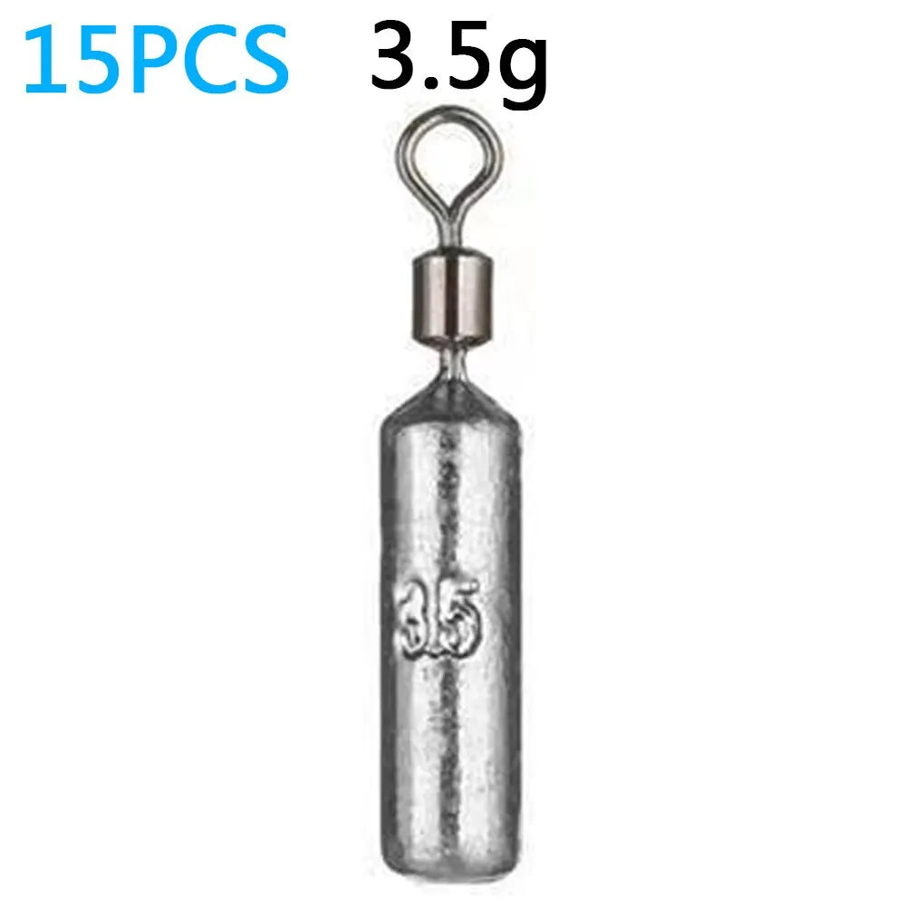 Fishing Weight 15PCS/Lot Sinker Mold 3.5g 5g 7g 10g 14g 20g Tube Bullet Plumb Pendant Metal Jig Sast Sea Tackle Kit Pesca Tool