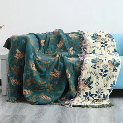 Japanese cotton blanket for beds sofa cover multifunction leisure blanket and throws simple sofa cushion non-slip bedspread soft