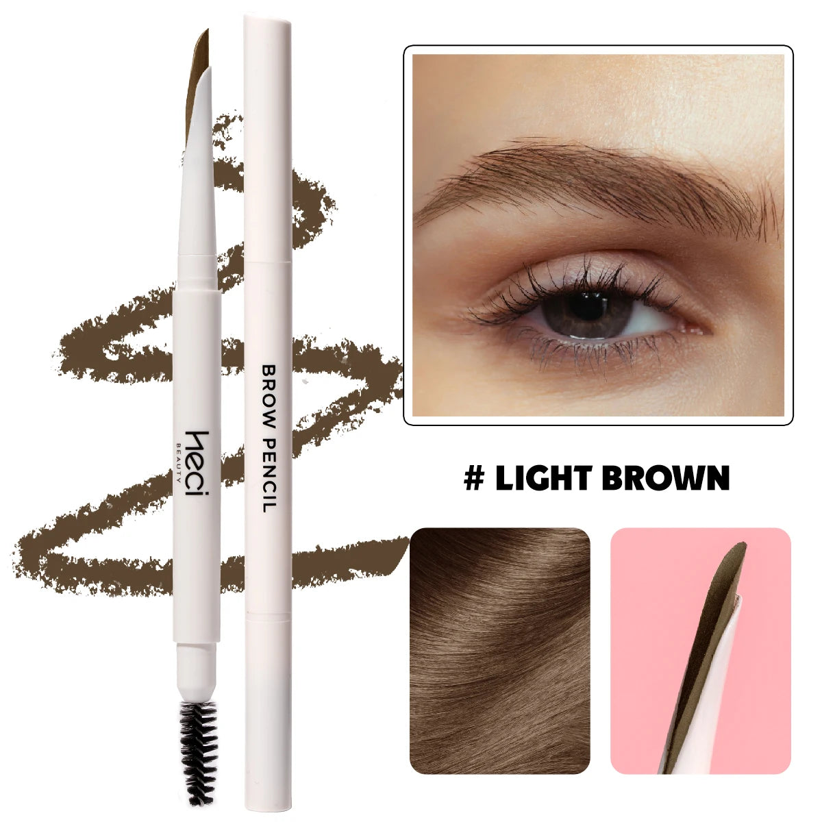 Eyebrow Pencils With Brush Waterproof Precision Naginata Eyebrow Pencil Powdery 3D Lace Eyebrows Microblading Brow Pencils