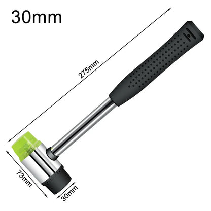 Double Face Soft Touch Hammer Black Plastic Coated Grip Double Head Rubber Hammer Handheld Tool Leather DIY Tool 25/30/35mm