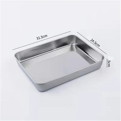 304 Stainless Steel Baking Tray Plate Bbq Tray With Removable Cooling Rack Set Baking cake Pan Sheet Non Toxic Oven Dishwasher