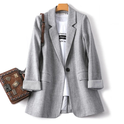 Ladies Long Sleeve Spring Casual Blazer 2023 New Fashion Business Plaid Suits Women Work Office Blazer Women Coats Woman Jacket