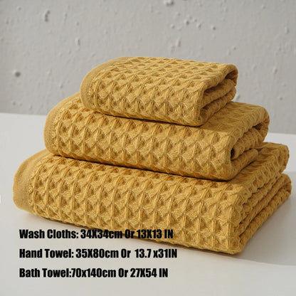 Bathroom Face Towel 100% Cotton Waffle Large Bath Towel Men Soft Child Hand Towel Hotel Women 35X80 34X34 70X140