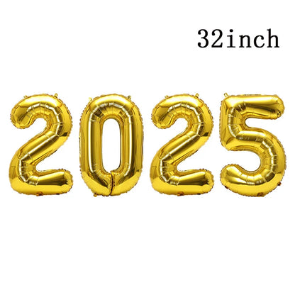 1set Happy New Year Wine Bottle Foil Balloons confetti balloons Christmas Happy New Year Party Decoration 2025 New Year balloons