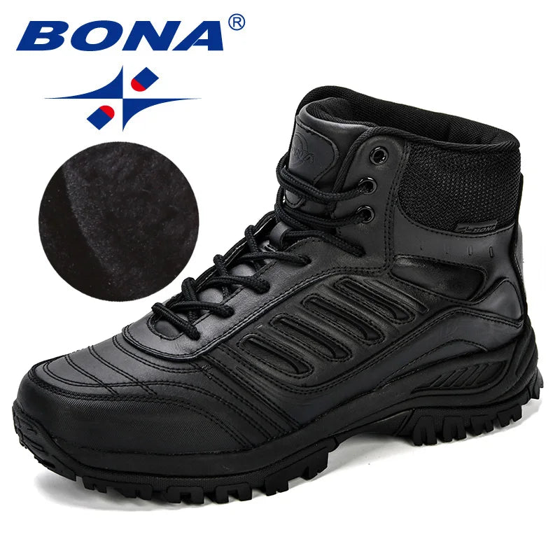 BONA 2024 Arrival Outdoor Hiking Boots Men Winter Shoes Walking Climbing Shoes Man Mountain Sport Boots Masculino Trendy Large