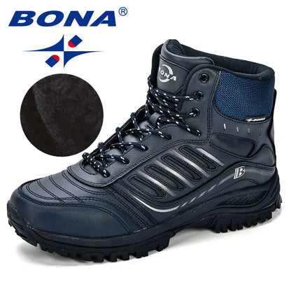 BONA 2024 Arrival Outdoor Hiking Boots Men Winter Shoes Walking Climbing Shoes Man Mountain Sport Boots Masculino Trendy Large