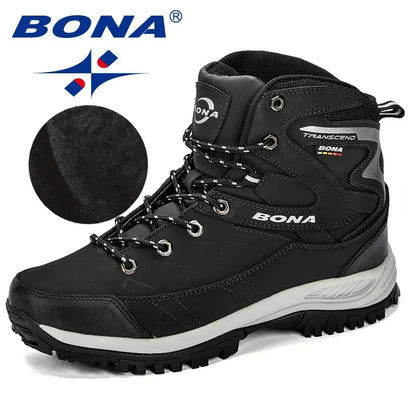 BONA 2024 Arrival Outdoor Hiking Boots Men Winter Shoes Walking Climbing Shoes Man Mountain Sport Boots Masculino Trendy Large