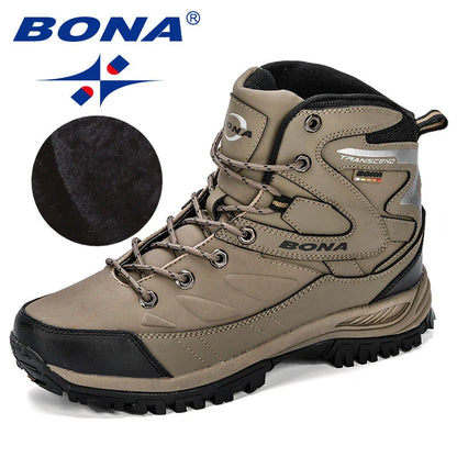 BONA 2024 Arrival Outdoor Hiking Boots Men Winter Shoes Walking Climbing Shoes Man Mountain Sport Boots Masculino Trendy Large